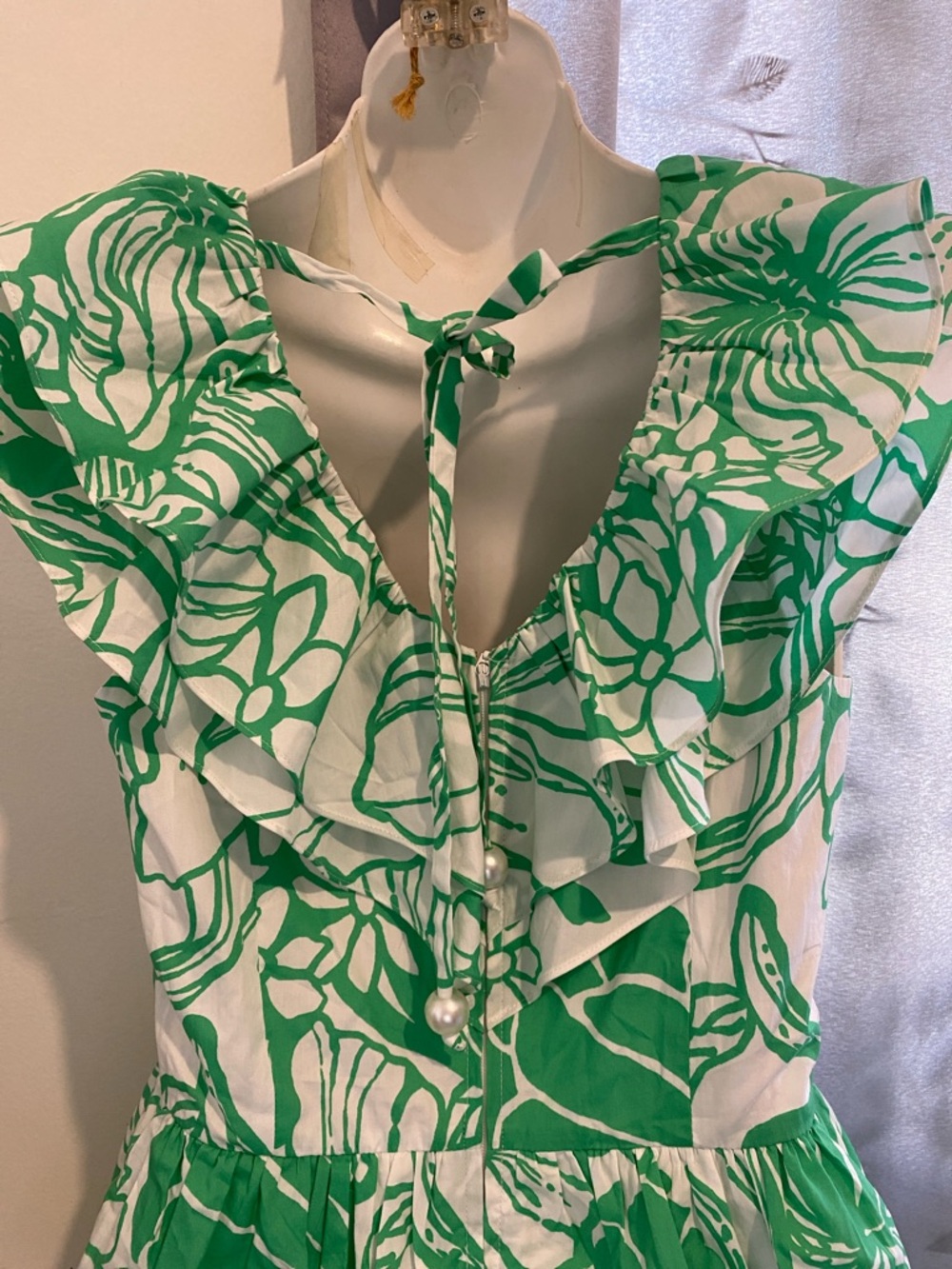 Lilly Pulitzer Green and White Floral Midi Dress - Picture 4 of 8